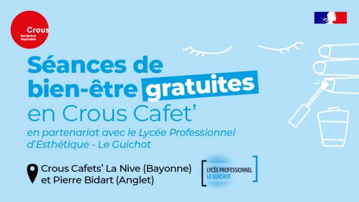 Séance bien-être en Crous Cafet' ! 1 BANNIERE EVE SITE CROUS SEANCES ESTHETIQUE GRATUITES BAYONNE LYCEE 1