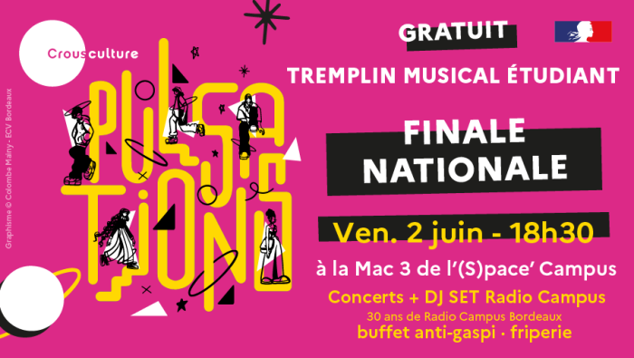 Tremplin Pulsations – Finale nationale – Grande Finale 1 Finale Nationale Pulsations le 2 juin à la Mac 3